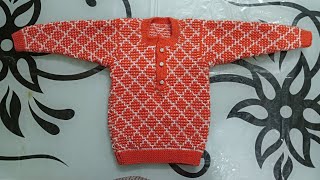 Very Unique Do Colour Baby Sweater  New Knitting Design  दो रंग की बेहद सुंदर और आसान बुनाई [upl. by Arraeit]