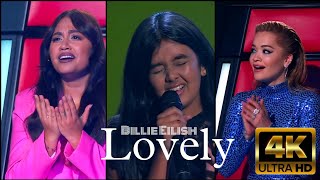 4k Billie Eilish LOVELY Stage Performance By Janaki Easwar  Portrait Whatsapp Status  THE VOICE [upl. by Oringa]