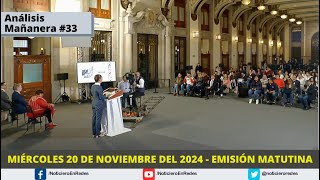 Edición Matutina Miércoles 20 de Noviembre 2024 [upl. by Llenod]