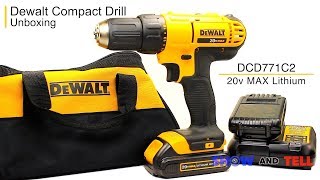 Dewalt  DCD771C2 20V MAX Cordless Lithium Ion Compact DrillDriver Kit  Unboxing [upl. by Onirefez459]