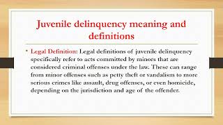 Juvenile delinquency meaning definitionsjuvenile delinquent vs status offenderCSScriminology [upl. by Octavus]