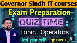 Governorsindh IT exam preparation  Quiz  Operators  test yourself  trending viral fyp ai [upl. by Aletsirc]