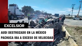 Audi destrozado en la MéxicoPachuca iba a exceso de velocidad [upl. by Sixele]