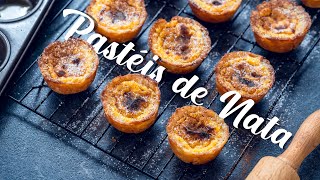 Pastéis de Nata  Portuguese Custard Tarts [upl. by Aisauqal]