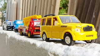 Model Car Collection School Bus Fortuner Tata Sumo Fire Ladder Truck Tata Truck miniature 😊 [upl. by Elwin]