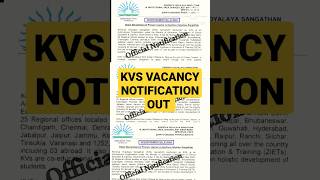 KVS New Vacancy 2024kvs PGT TGT PRT Teacher Vacancy 2024kvs PGT Teacher vacancy 2024kV vacancy [upl. by Alahcim]