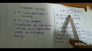 Types of MemoryDeclarative memorynondeclarative memory [upl. by Schick316]