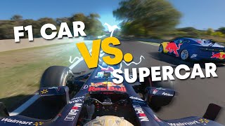 F1 Car vs Supercar at Mount Panorama circuit in Bathurst 🇦🇺 [upl. by Cupo335]