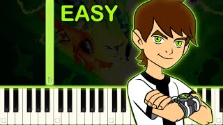 BEN 10  EASY Piano Tutorial [upl. by Munroe]