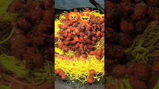 bhajiye machurian pakora noodles Chinese food foodlover song kesariya makiduniya music [upl. by Pembrook]