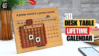 3d Desk Calendar  Wooden Lifetime Calendar with Motivational Quote  Best for Office amp Home [upl. by Ielarol238]