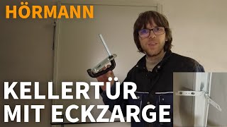 🟠 Montage Hörmann Kellertür mit Stahl Eckzarge in Ziegel und Holz Feuerschutztür H85 [upl. by Anifad]