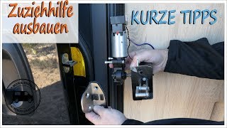 Kastenwagen Schiebetür Zuziehhilfe ausbauen – Tipps kurze Info [upl. by Dympha]