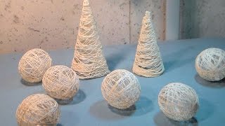 DIY String Ornaments balls and trees [upl. by Shiff]