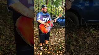 Wood rock guitar fizzyduzit riff blues punk rock Indiana trending viralvideo metal [upl. by Nwahsem]