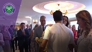 Roger Federer congratulated by family fans and royalty after Wimbledon 2017 win [upl. by Pepin]