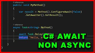 C how to await in non async method [upl. by Lindner]