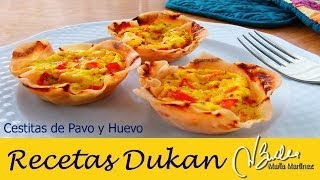 Desayuno Dukan fase Ataque Cestitas de Pavo y Huevo  Dukan Diet PP Breakfast [upl. by Glaser562]