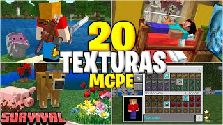 TOP 20 TEXTURAS PARA MINECRAFT PE 120 Bedrock [upl. by Loar819]