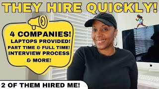 🙌🏾 THEY ACTUALLY RESPOND amp HIRE FAST LAPTOPS PROVIDED PART TIMEFULL TIME WORK FROM HOME JOBS 2024 [upl. by Apfelstadt]