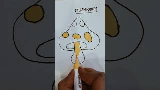 How to draw mashroom step by step Mashroom drawing easy drawing  shorts [upl. by Oniotna]