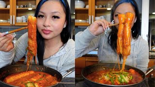 giant cheesy rice cakes mukbang [upl. by Matthieu]