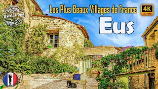 🇫🇷 EUS 🏡The Most Beautiful Village of France Occitania Walking Tour 4K60fps [upl. by Einnim]