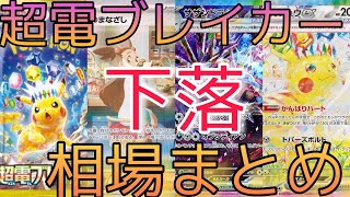 【ポケカ】超電ブレイカー 相場ランキング 2日目 下落！SAR大幅下落！？前回と現在価格の比較！ [upl. by Sola]