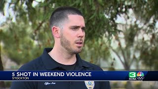 Violent weekend Five shot over three days in Stockton [upl. by Alvar245]