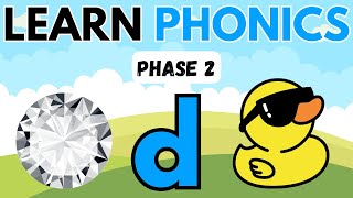 Phonics Letter Sound d words  Phase 2  Phonics for Kids  Learn to Read  Alphabet Sounds [upl. by Tien]