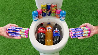 Big Coca Cola Fanta Pepsi and Mentos VS Popular Sodas  Lipton Red Bull and Mentos in the toilet [upl. by Mcwilliams]