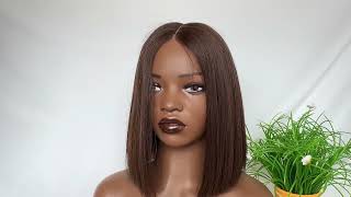 2x6 Lace Part Bob Wigs 12A Cambodian Bob Human Hair Wigs 200 Density Straight Short Bob Wigs [upl. by Harden]