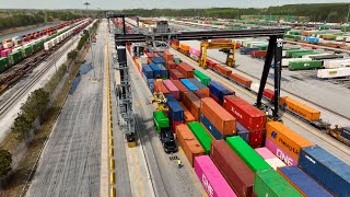 Stacking International Freight at Norfolk Southerns Austell Intermodal Terminal [upl. by Agna16]