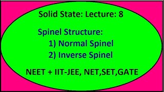 Solid state  8  Spinel Structure [upl. by Lewes]