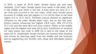 Influence of Seed Location in the Fruit Pod of Fluted Pumpkin Telfairia Occidentalis Hook F and Po [upl. by Kenleigh]