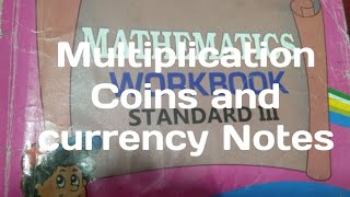 3rd class math workbook chapter 56 multiplication coins and currency Notes 3rd sdeducationshri [upl. by Htebilil]