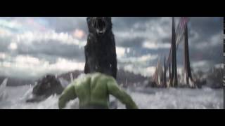 Hulk VS Fenrir Giant Wolf Dog Scene THOR 3 RAGNAROK Official Comic Con Trailer 2 Breakdown 2017 [upl. by Nairret924]