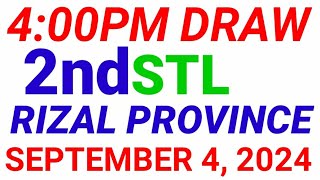 STL  RIZAL PROVINCE September 4 2024 2ND DRAW RESULT [upl. by Acir]