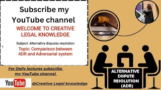 Lecture No 5comparison between adr and adversarial system llb part 2  llb [upl. by Eked695]