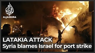 Israeli air raid targets key Syrian port of Latakia State media [upl. by Atinaej]