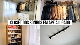 FIZ UM QUARTO VIRAR UM CLOSET sem móveis planejados 🩷 [upl. by Leelahk]