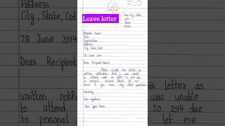 Leave letter leaveletter letterwriting englishgrammar education learning knowledgeisstrength [upl. by Zed]