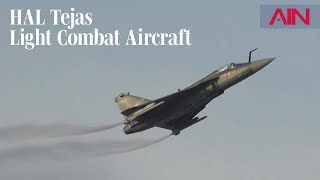 HAL Tejas Light Combat Aircraft Flies at Dubai Airshow – AIN [upl. by Zobias]