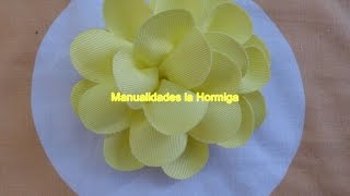 Como hacer una flor glamorosa de cinta How to Make Gros Ribbon Flower [upl. by Ondine]