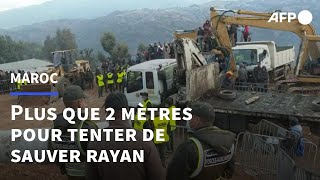 Au Maroc encore quelques mètres à franchir pour tenter de sauver le petit Rayan  AFP [upl. by Idonah]