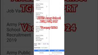 AWES Army School TGT PGT PRT vacancy 2024  new vacancy 2024 [upl. by Analrahc]