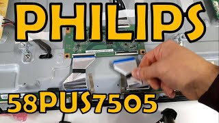 PHILIPS 58PUS7505 fără imagine Din nou avem dea face cu un ecran defect [upl. by Annirok]