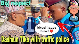 Traffic sir haru lai dashain tika lagaudai❤️Gone emotional😳 [upl. by Atkins976]