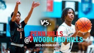 Penn Hills  Woodlands Hills 202324  HS Basketball  HIGHLIGHTS [upl. by Jessy]