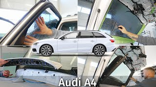 Audi A4 Window Tinting Door Pannel Tailgate Panel And Spoiler Removal 20152024 [upl. by Lussier639]